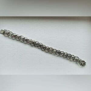 Vintage Sterling Silver Charm Bracelet with Heart Motif